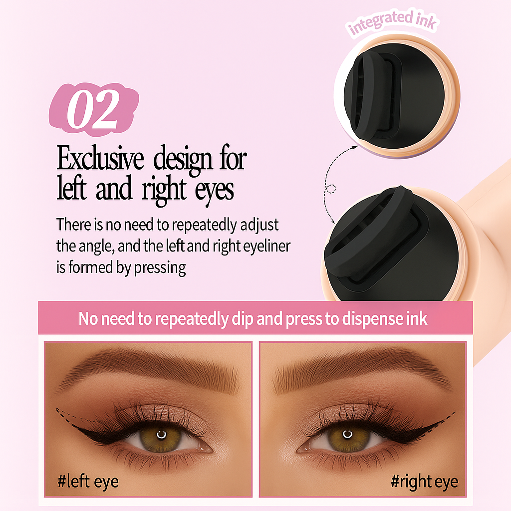 Lazy Dual-Head Eyeliner Stamp – Waterproof, Smudge-Proof, Perfect Wings in Seconds