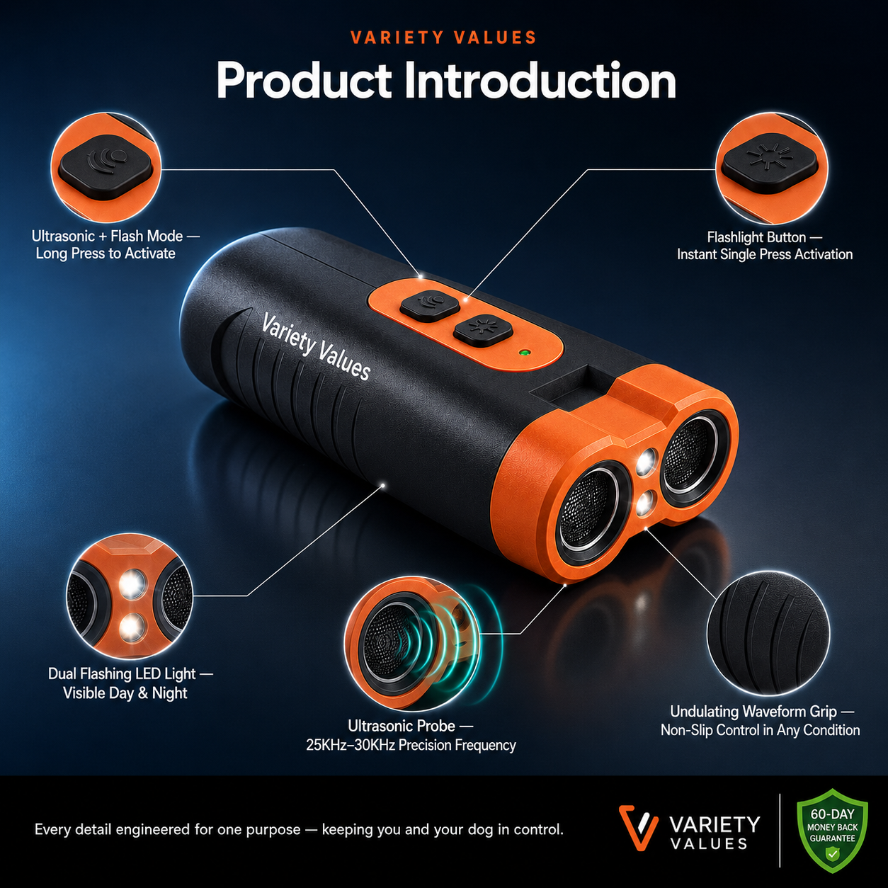 Ultrasonic Bark Trainer – 50ft No-Shock Dog Deterrent for Safer Walks & Quieter Homes