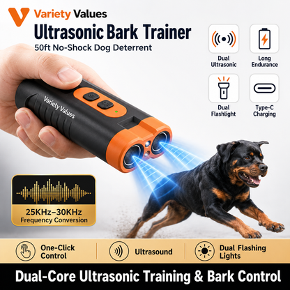 Ultrasonic Bark Trainer – 50ft No-Shock Dog Deterrent for Safer Walks & Quieter Homes