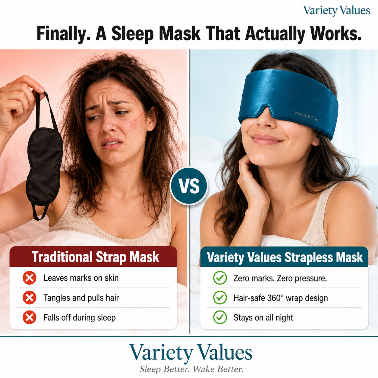 Dream Hug Sleep Mask - Blocks Light, Calms Stress & Helps You Sleep Deeper