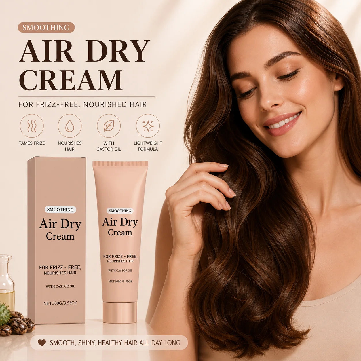 CoilCreme™ Air Dry Styling Cream — Keratin Repair & Frizz Control for Coily, Curly & Textured Hair