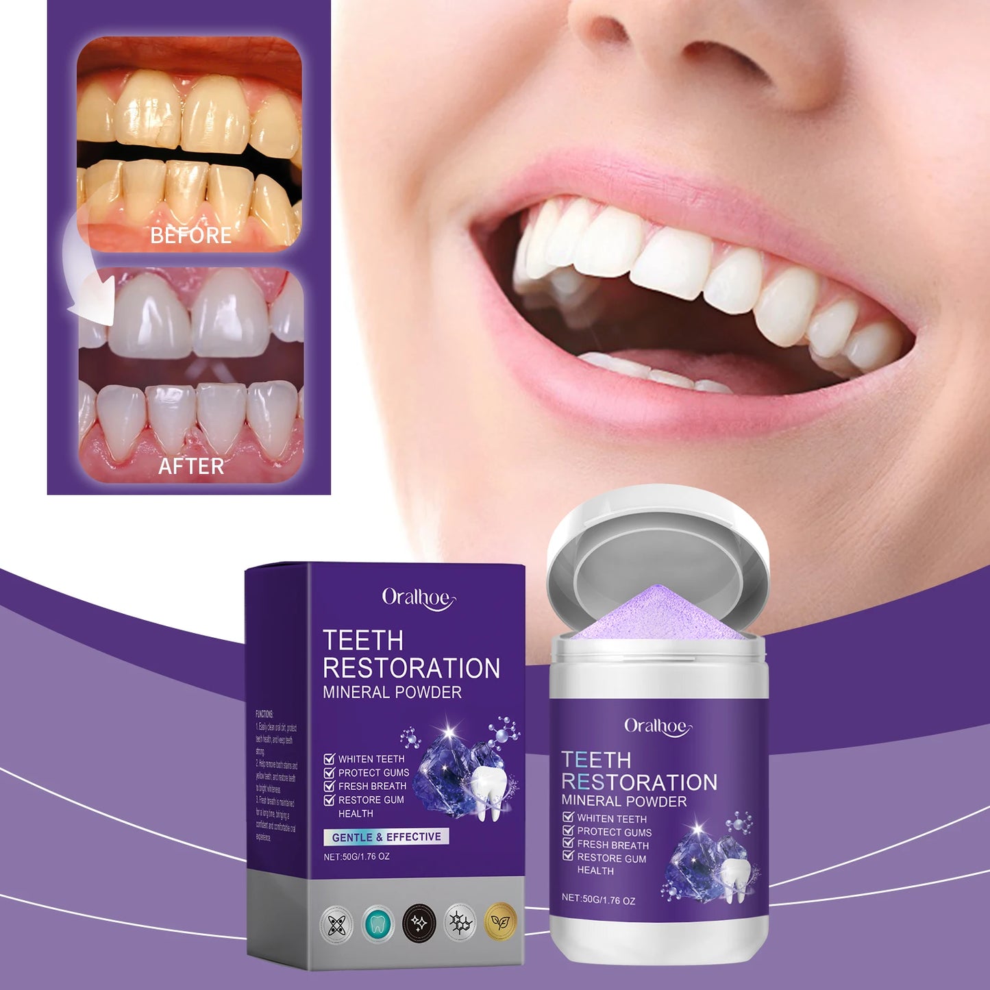 Bright Smile Mineral Powder - Clean Mouth + Better Smell