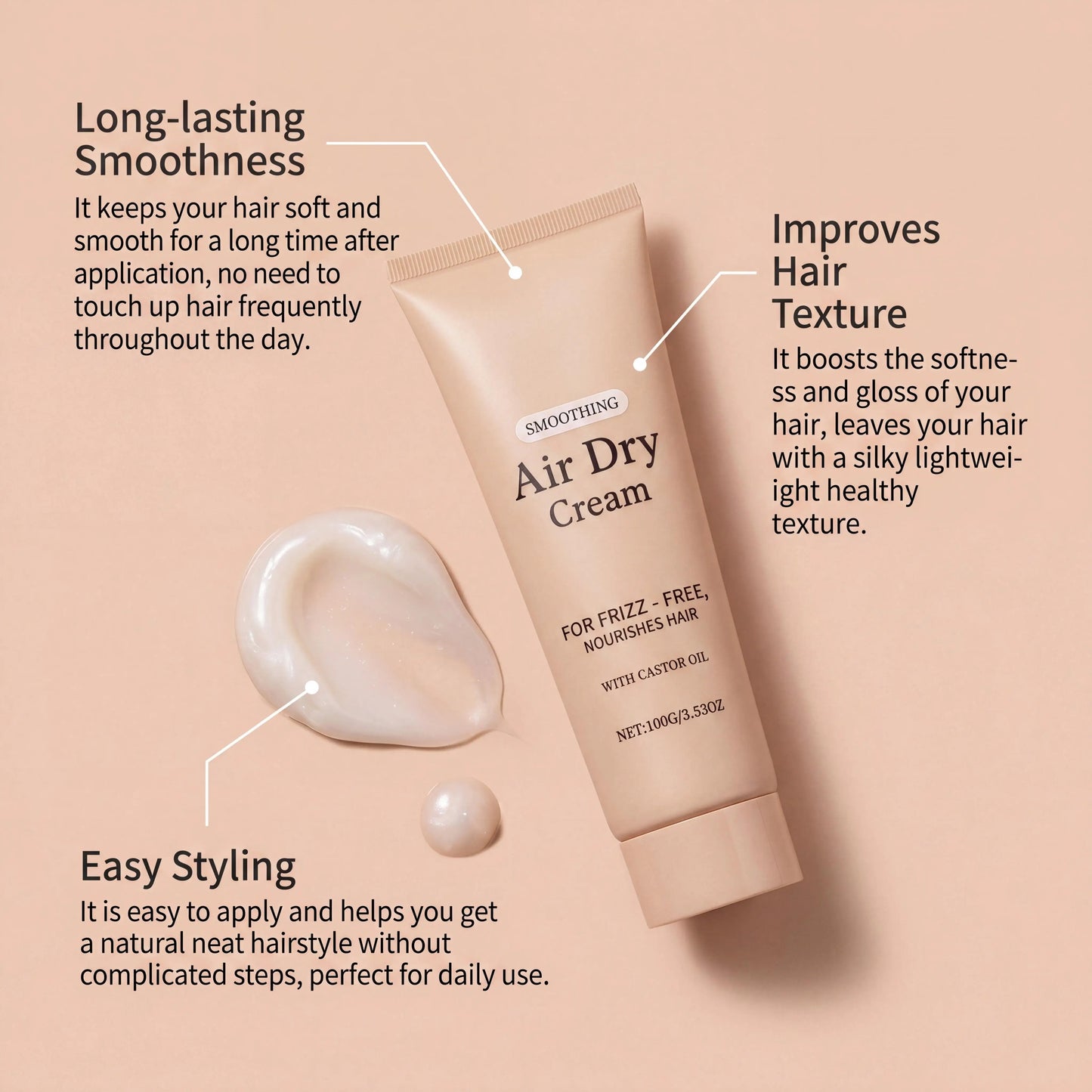 CoilCreme™ Air Dry Styling Cream — Keratin Repair & Frizz Control for Coily, Curly & Textured Hair