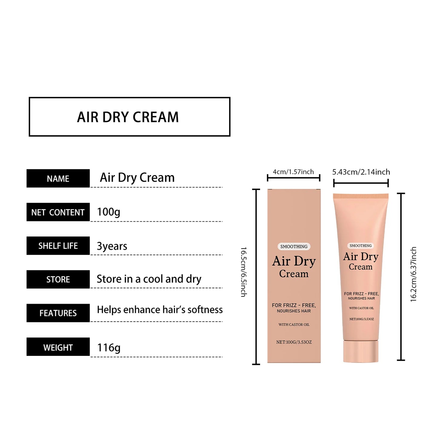 CoilCreme™ Air Dry Styling Cream — Keratin Repair & Frizz Control for Coily, Curly & Textured Hair